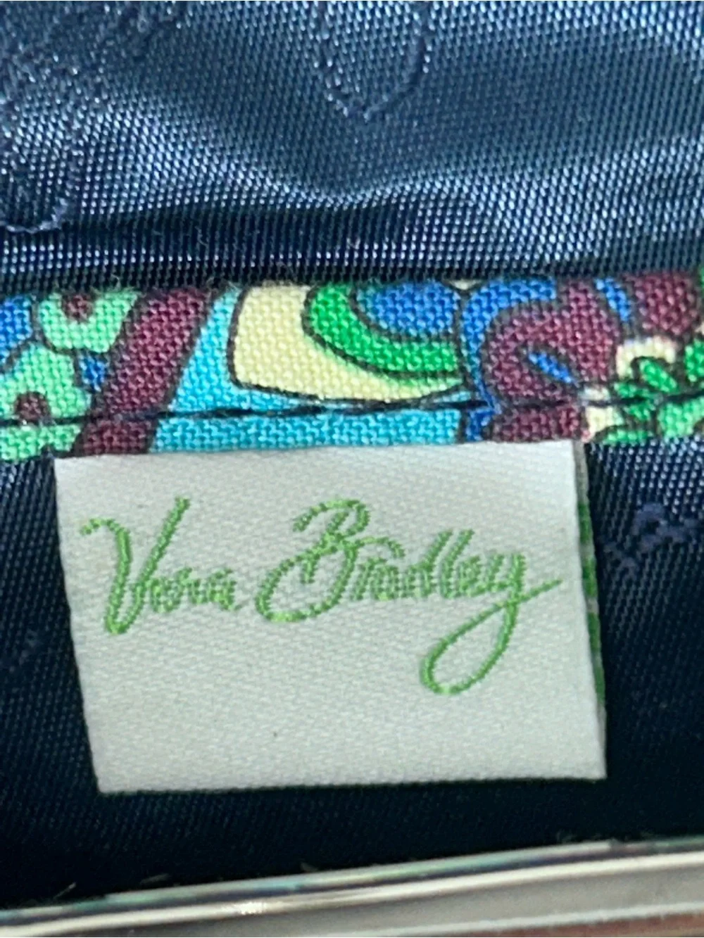 Vera Bradley Quilted Kiss-Lock Coin Purse in Blue, Green & Teal